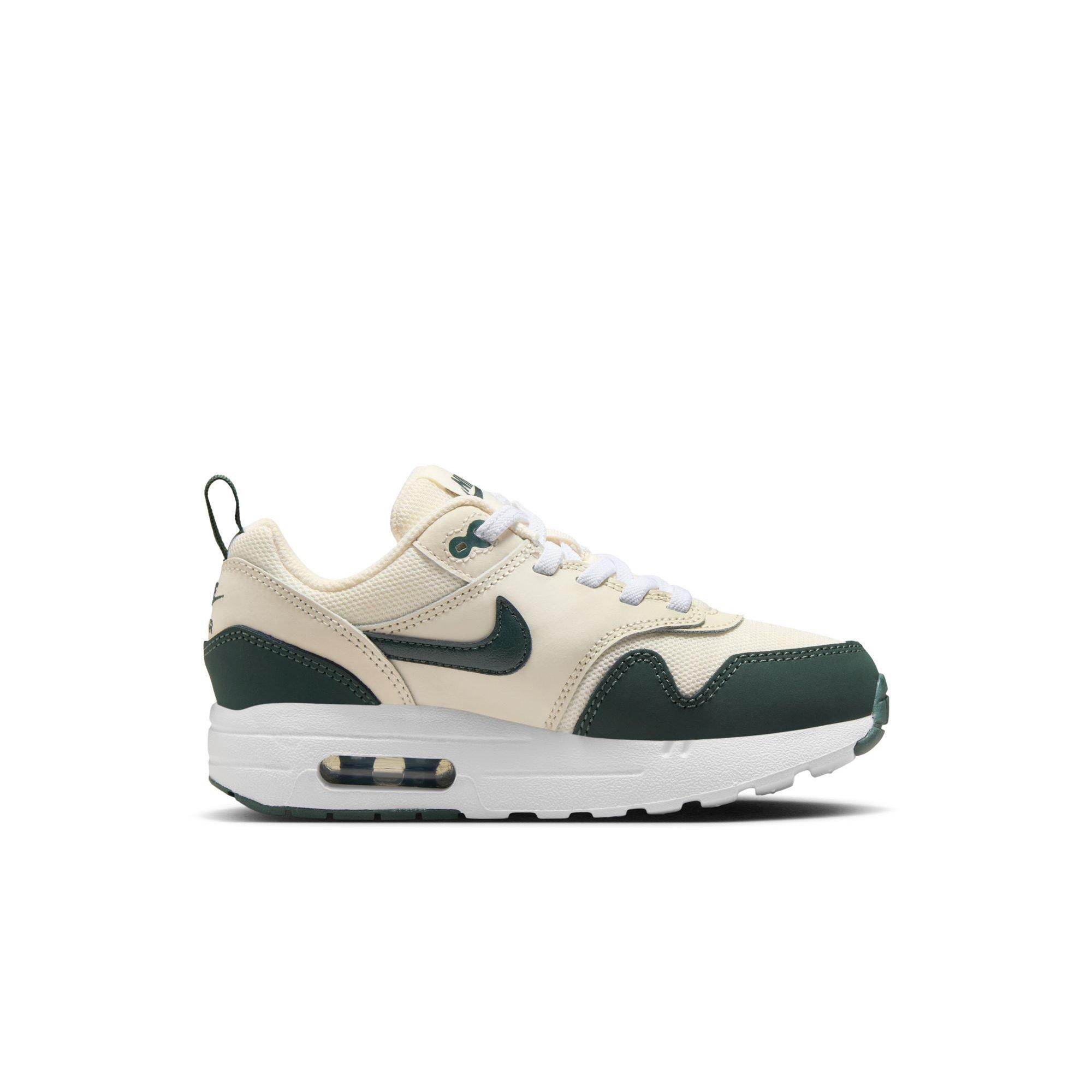 Nike Air Max 1 EasyOn Preschool Boys Pale Ivory Vintage Green White Bicoastal Shoe